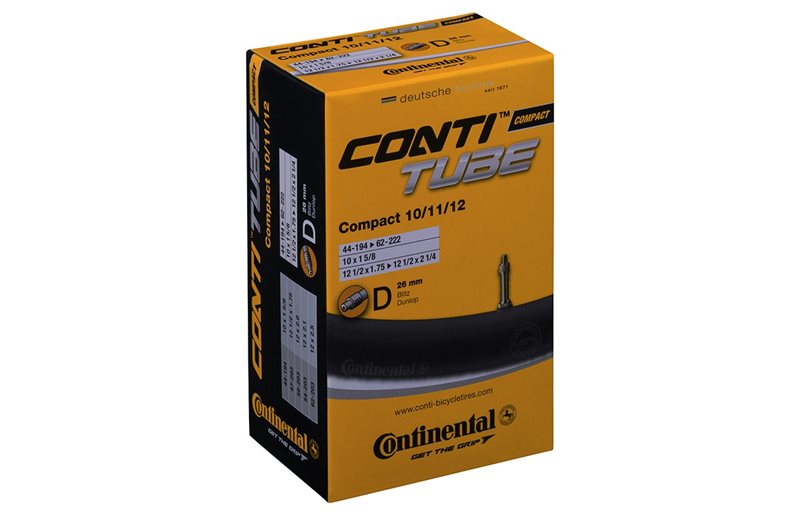 Sykkelslange Continental Compact 10/11/12'' Dunlop 26mm 44/62-194/222