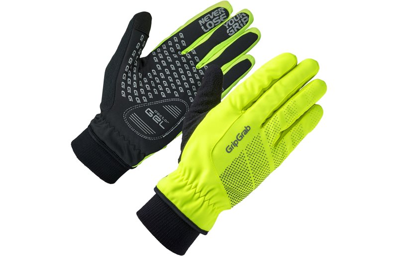 Pyöräilyhanskat GripGrab RIDE Windproof Winter Yellow Hi-Vis
