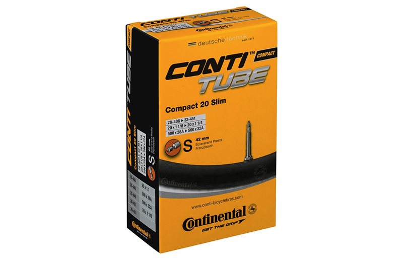 Cykelslang Continental Compact Slim 20'' Presta 42mm 28/32-406/451