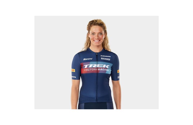 Santini Pyöräilypaita Trek Factory Racing Women's CX Team Replica Dark Blue