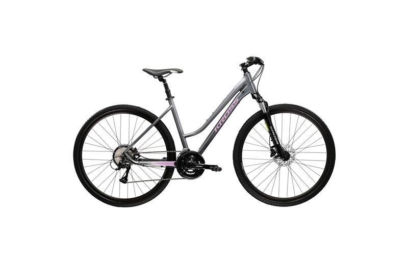 Naisten hybridipyörä Kross Evado 4.0 Lady Grey/Pink