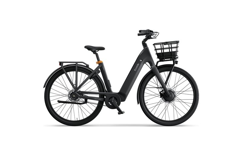 Naisten sähköpyörä Ecoride Ambassador 4 Hub Hihnaveto Levyjarru Musta