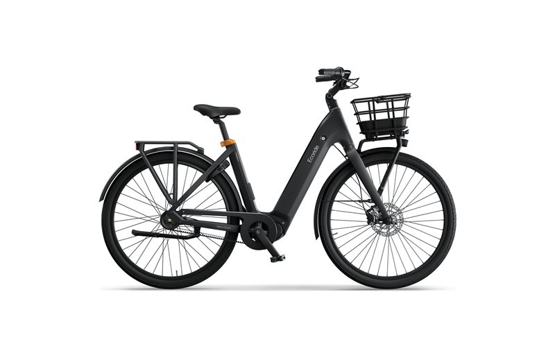 Naisten sähköpyörä Ecoride Ambassador 4 Mid Hihnaveto Jalkajarru Musta