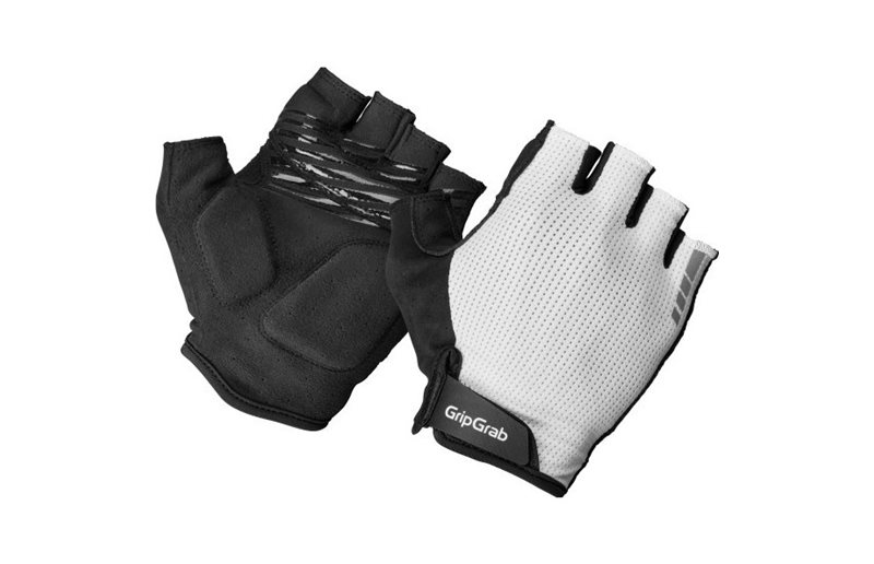 Pyöräilyhanskat GripGrab EXPLR Padded Short Finger Summer Gloves White