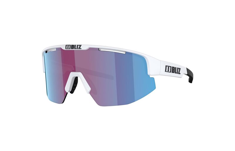 Cykelbriller Bliz Matrix Small Matte White-Rose/Violet Mirror Blue