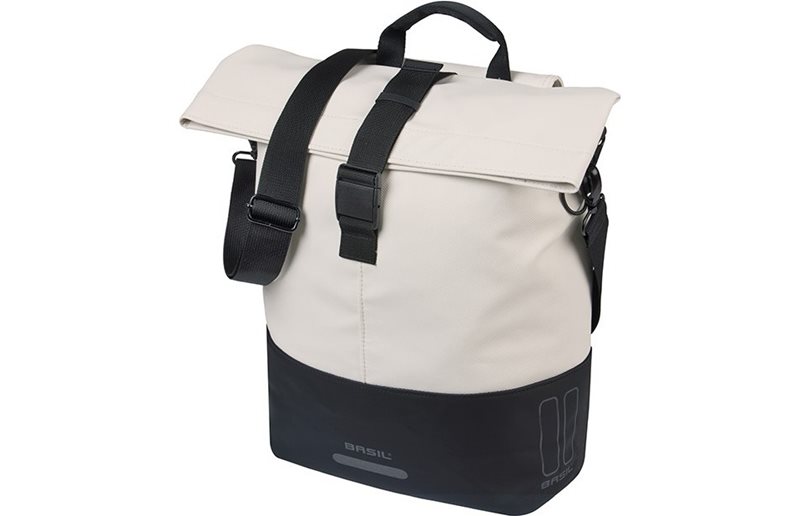 Cykelväska Pakethållare Basil Cove Shopper MIK Hooks Vit/Svart 14-16L