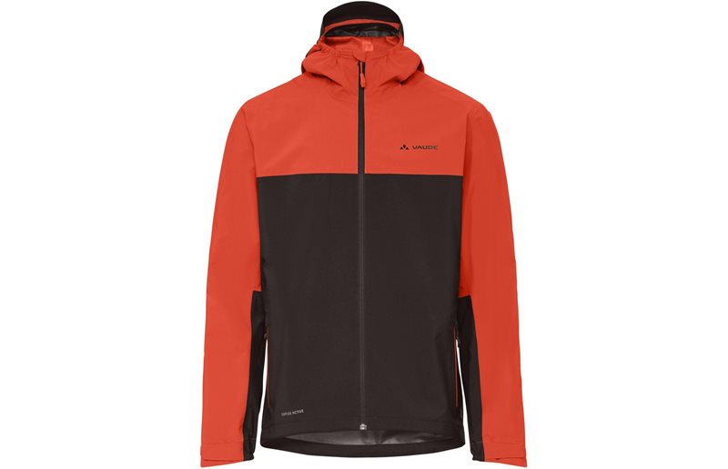 Cykeljacka Vaude Men's Moab Rain Jacket Glowing Red/Black