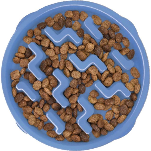 Fun Feeder Slo Bowl - Blå - M - Ø20,5x5cm - 500 ml