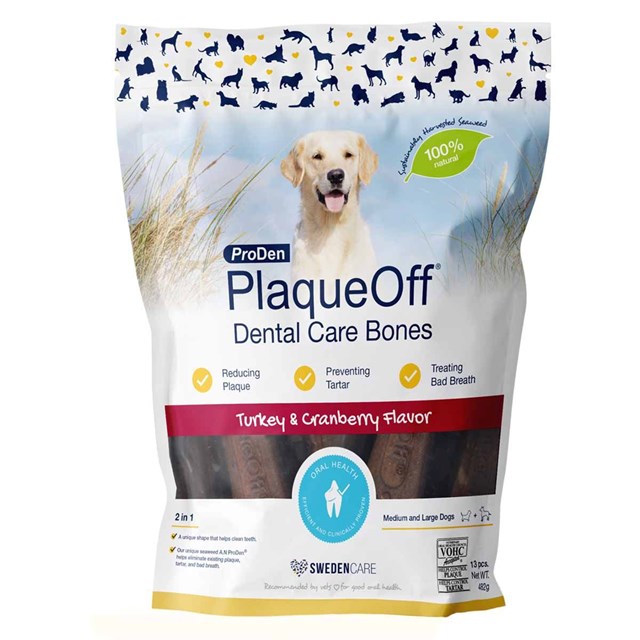 PlaqueOff Dental Care Bones - Turkey & Cranberry - 13 st