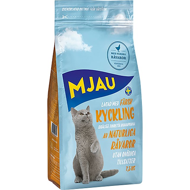 Mjau Kyckling - Torrfoder - 7,5 kg