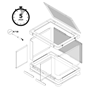 Exo Terra Vista 60 Terrarium - Flat-pack - 60x45x45 cm