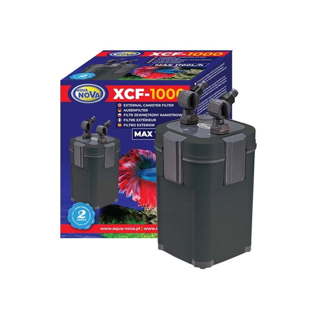 Aqua Nova XCF-1000 - Ytterfilter - 1000 l/h - 7W UVC