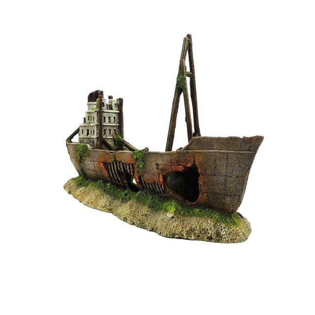Akvariedekoration Skeppsvrak - 32x12x19,5 cm
