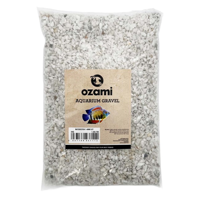 Akvariegrus Natursten - Vit - 1-4 mm - 2 kg