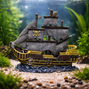 Akvariedekoration Pirate Ship - 44,5x14x39 cm