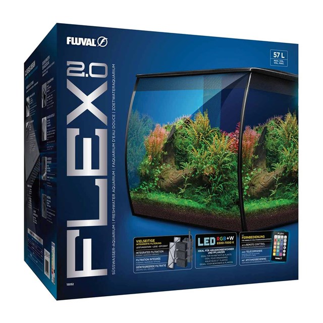 Fluval Flex 2.0 - Nanoakvarium - Svart - 57 liter