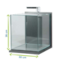 Nanoakvarium - Antracitgrå - 30x30x35 cm - 31 liter