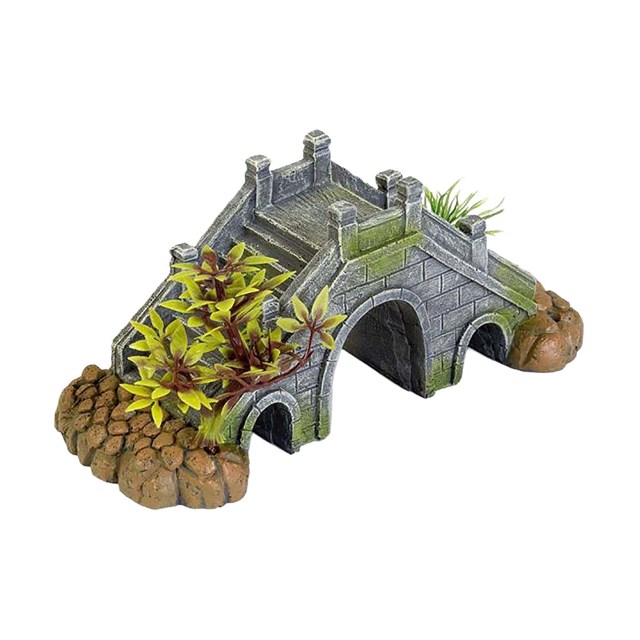 Akvariedekoration Grå stenbro - 16,5x7,5x7,5 cm