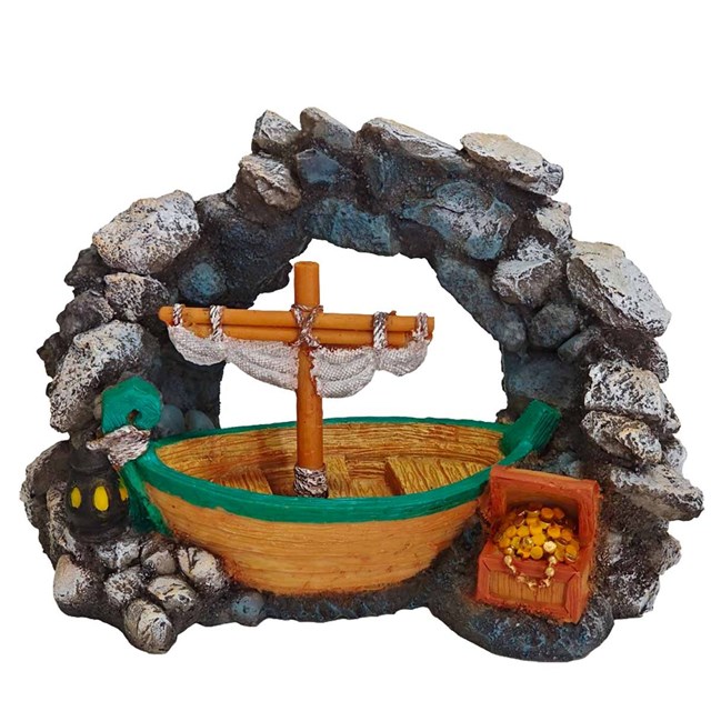 Akvariedekoration Tree Boat - 20,5x9,5x14,2 cm