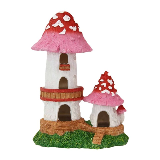 Dekoration Mushroom House Double - 13,5x8,5x18 cm