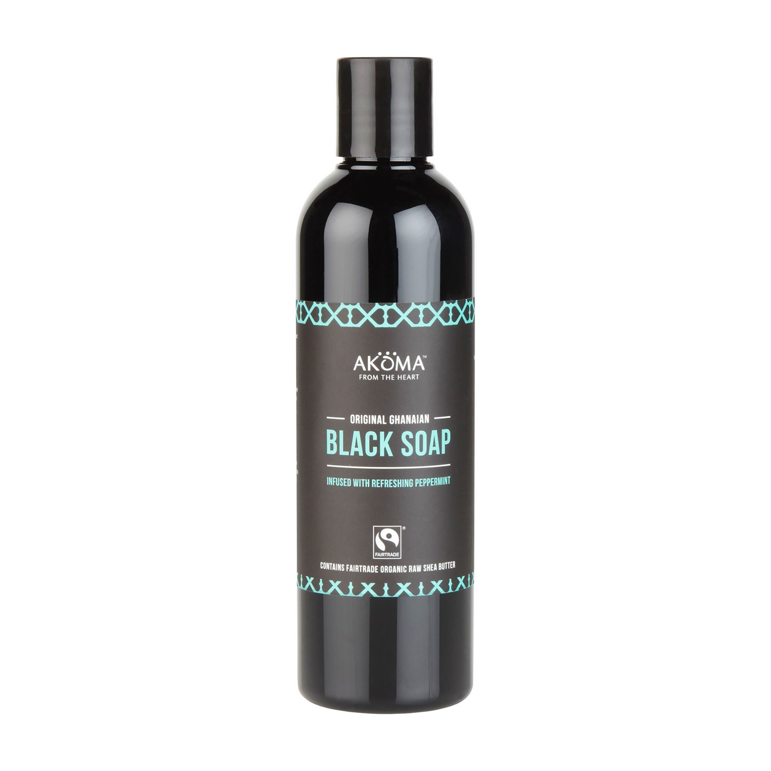 Akoma Liquid Black Soap Peppermint with Organic Raw Shea Butter