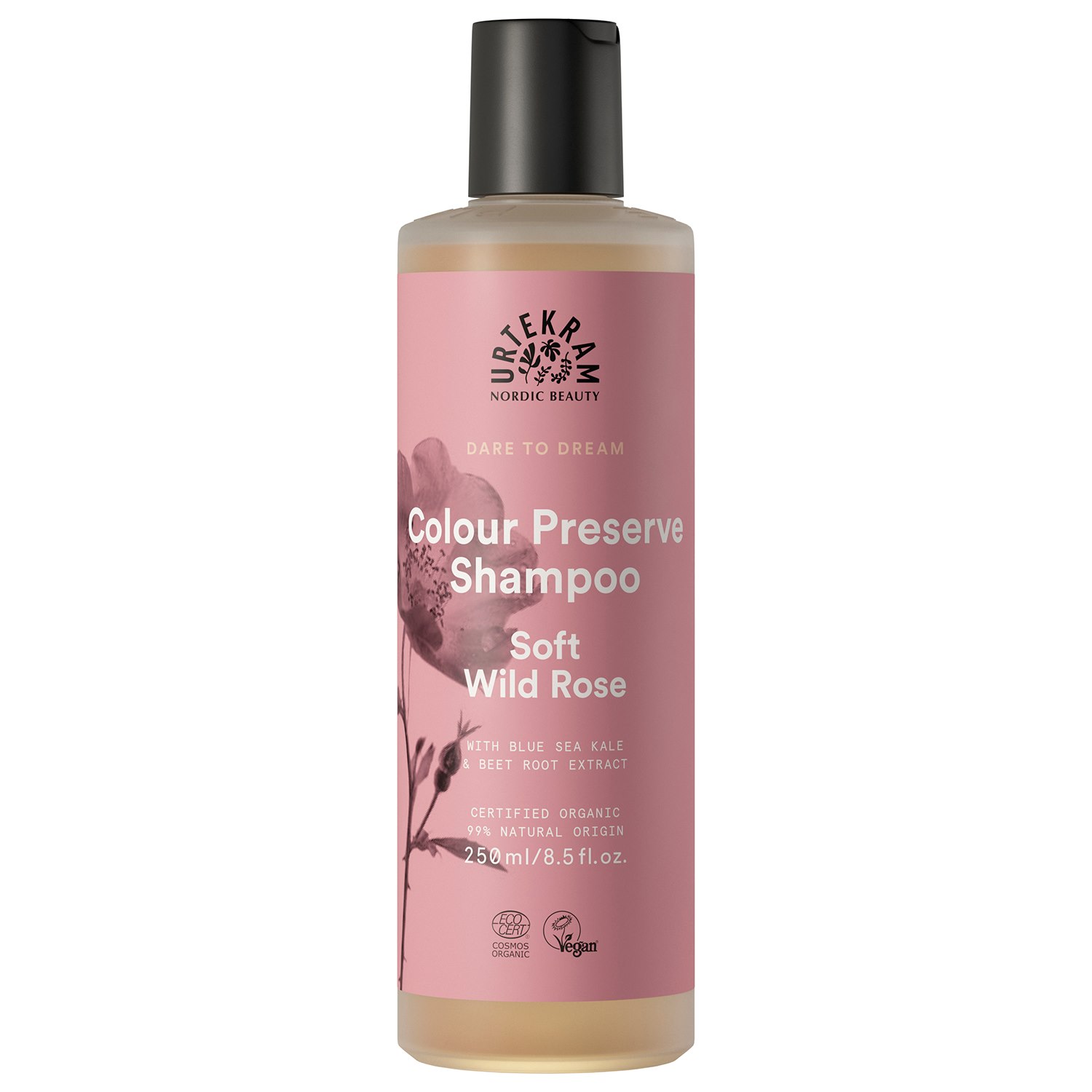 Urtekram Nordic Beauty Dare to Dream Color Preserve Shampoo - Soft Wild Rose 250 ml