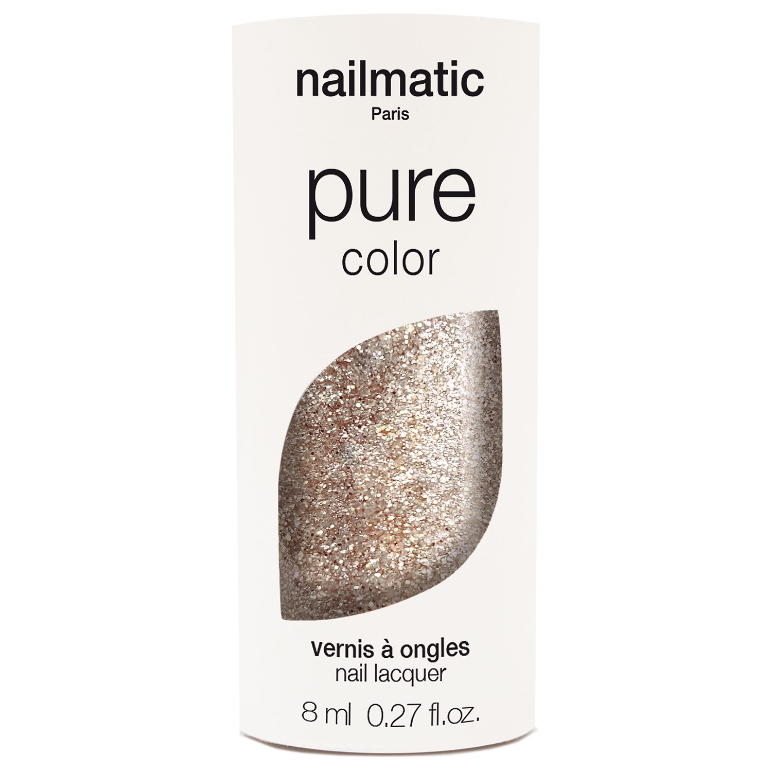 Nailmatic Pure Color Nail Polish 10-free, 8 ml Lucia - Gold Glitter
