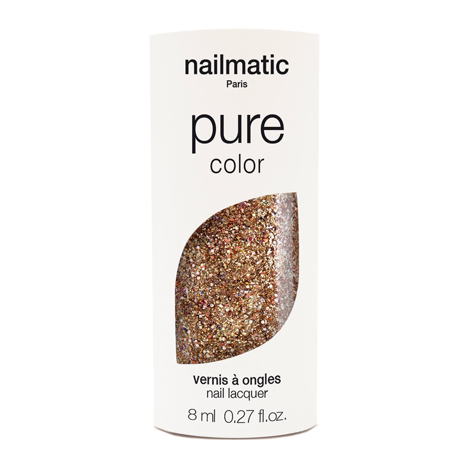 Nailmatic Pure Color Nail Polish 10-free, 8 ml Stella - Copper Glitter