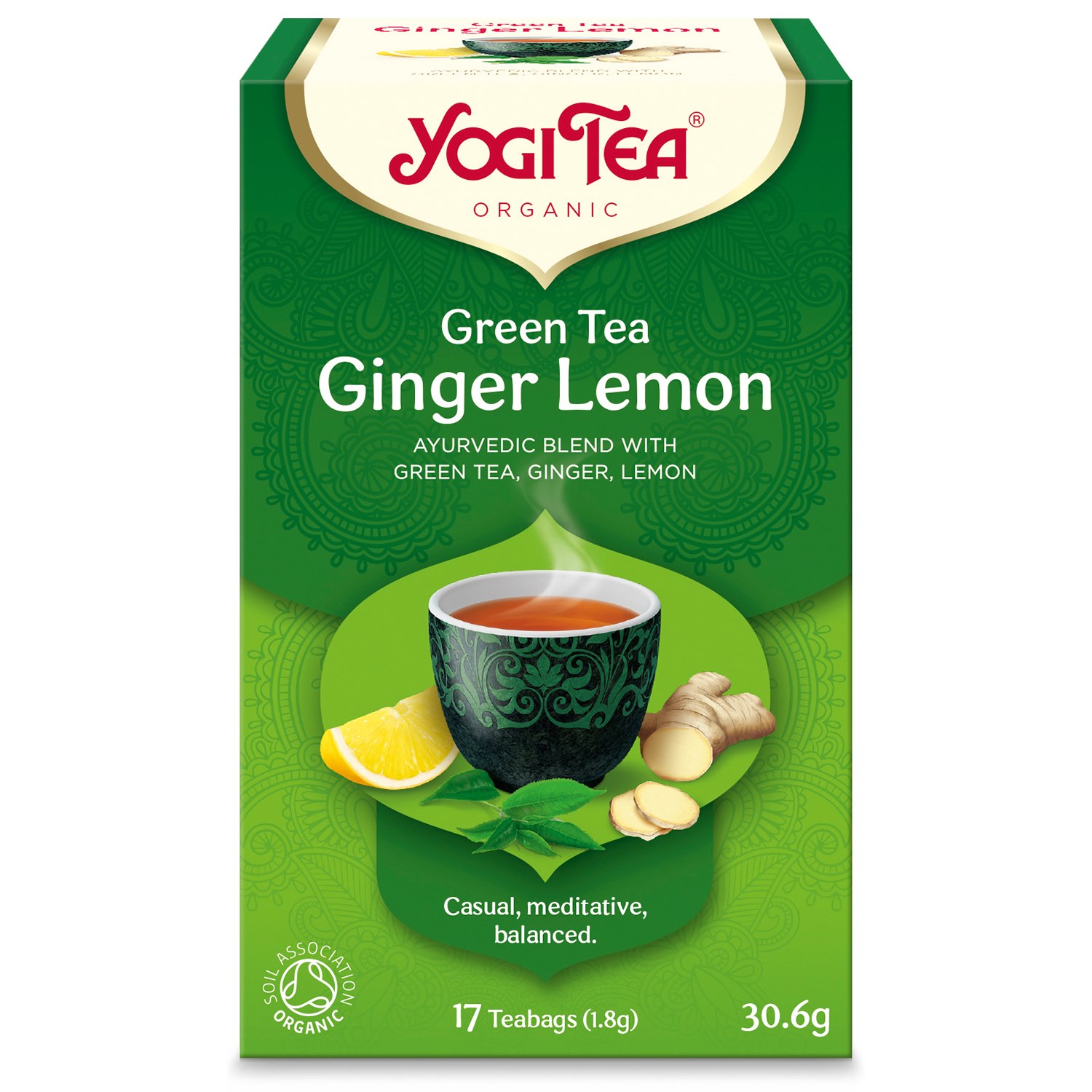 Yogi Tea Green Tea Ginger Lemon, 17 påsar