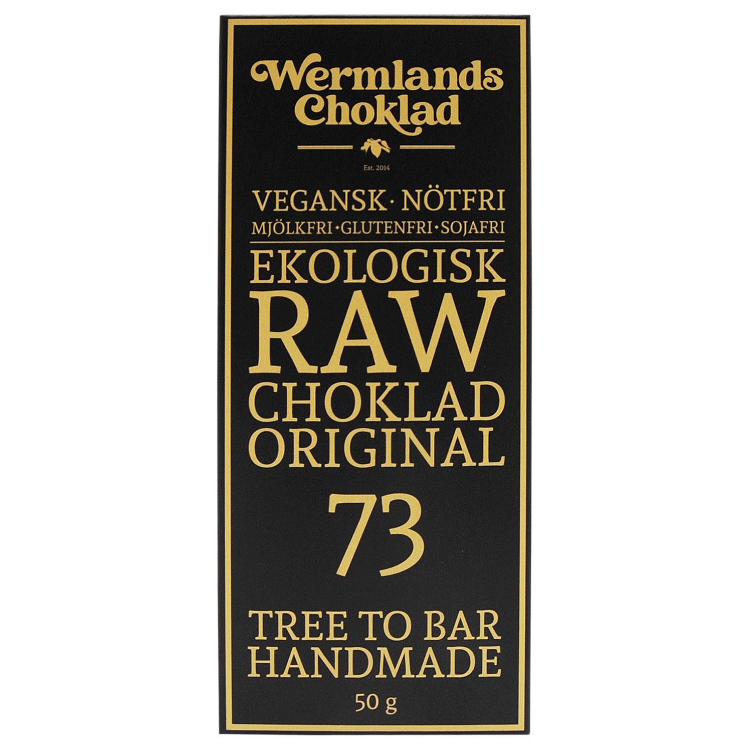 Rawchokladfabriken Ekologisk Rawchoklad Original 73%, 50 g
