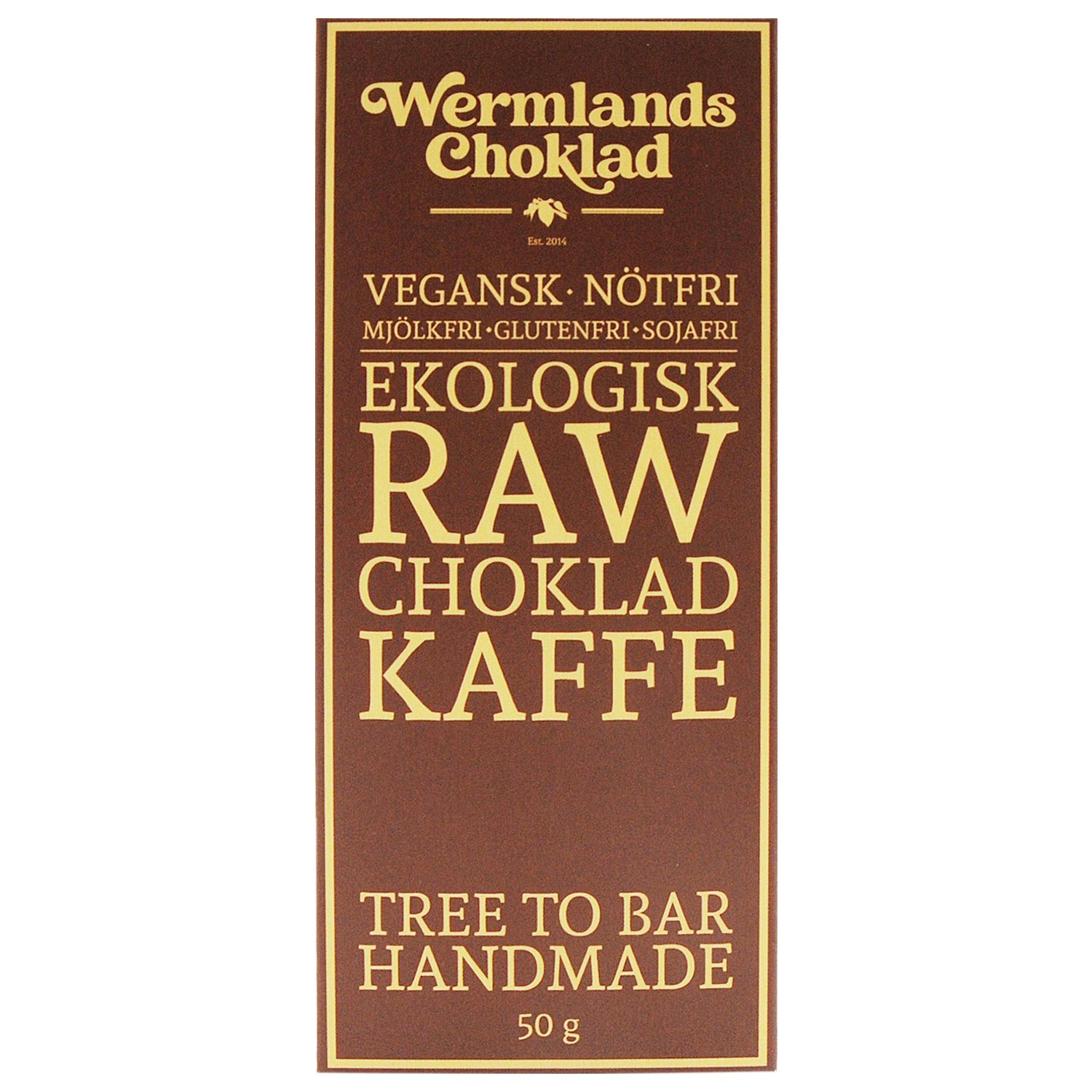 Rawchokladfabriken Ekologisk Rawchoklad Kaffe 73%, 50 g
