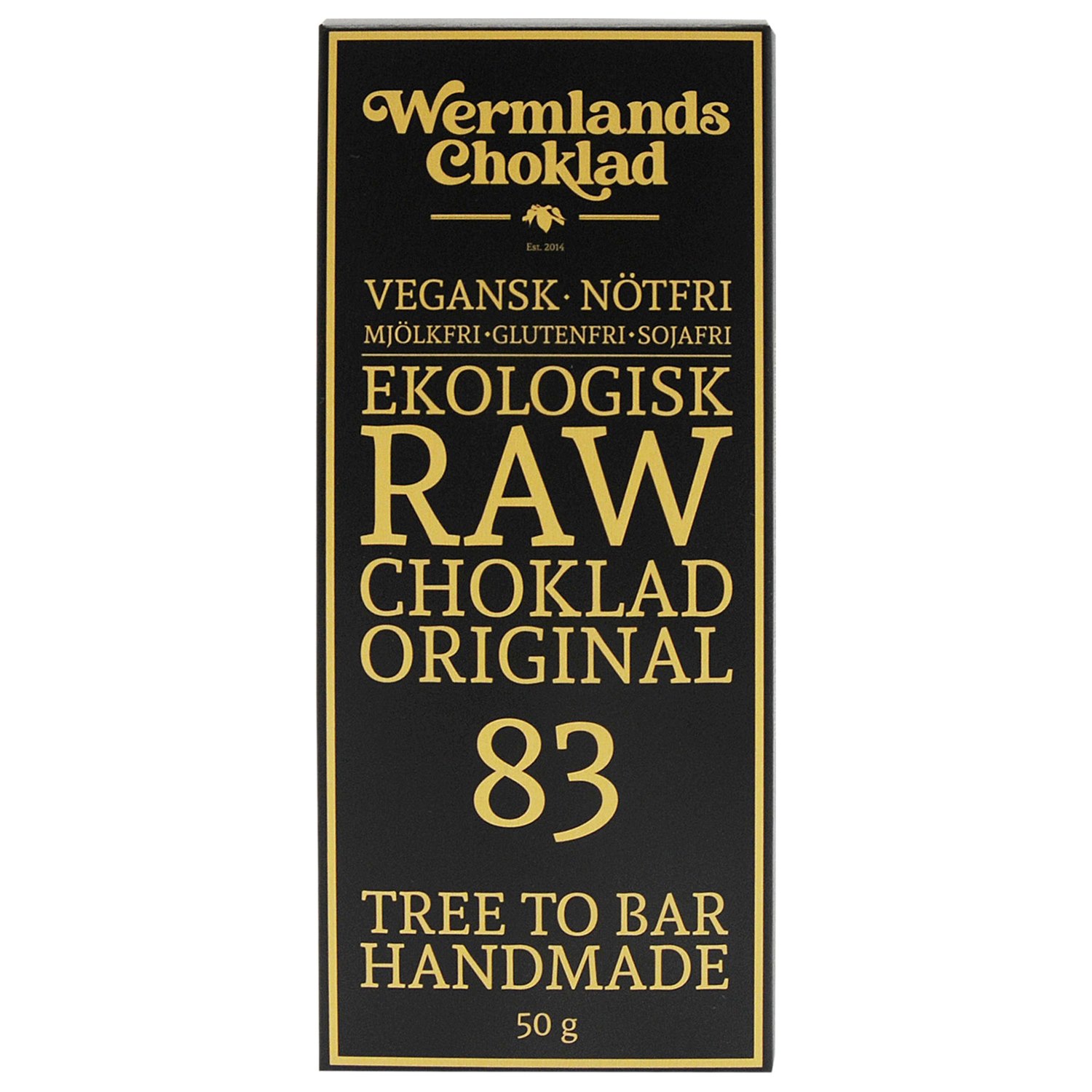 Rawchokladfabriken Ekologisk Rawchoklad Original 83%, 50 g
