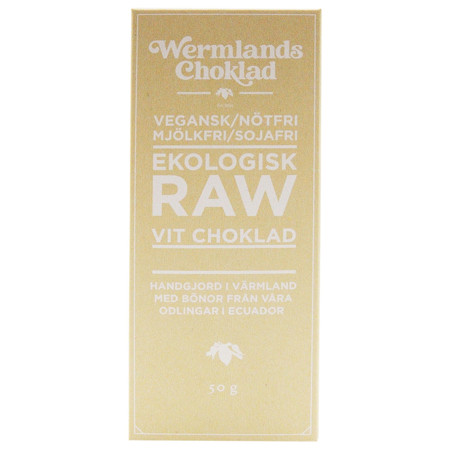 WermlandsChoklad Ekologisk Rawchoklad Vit, 50 g