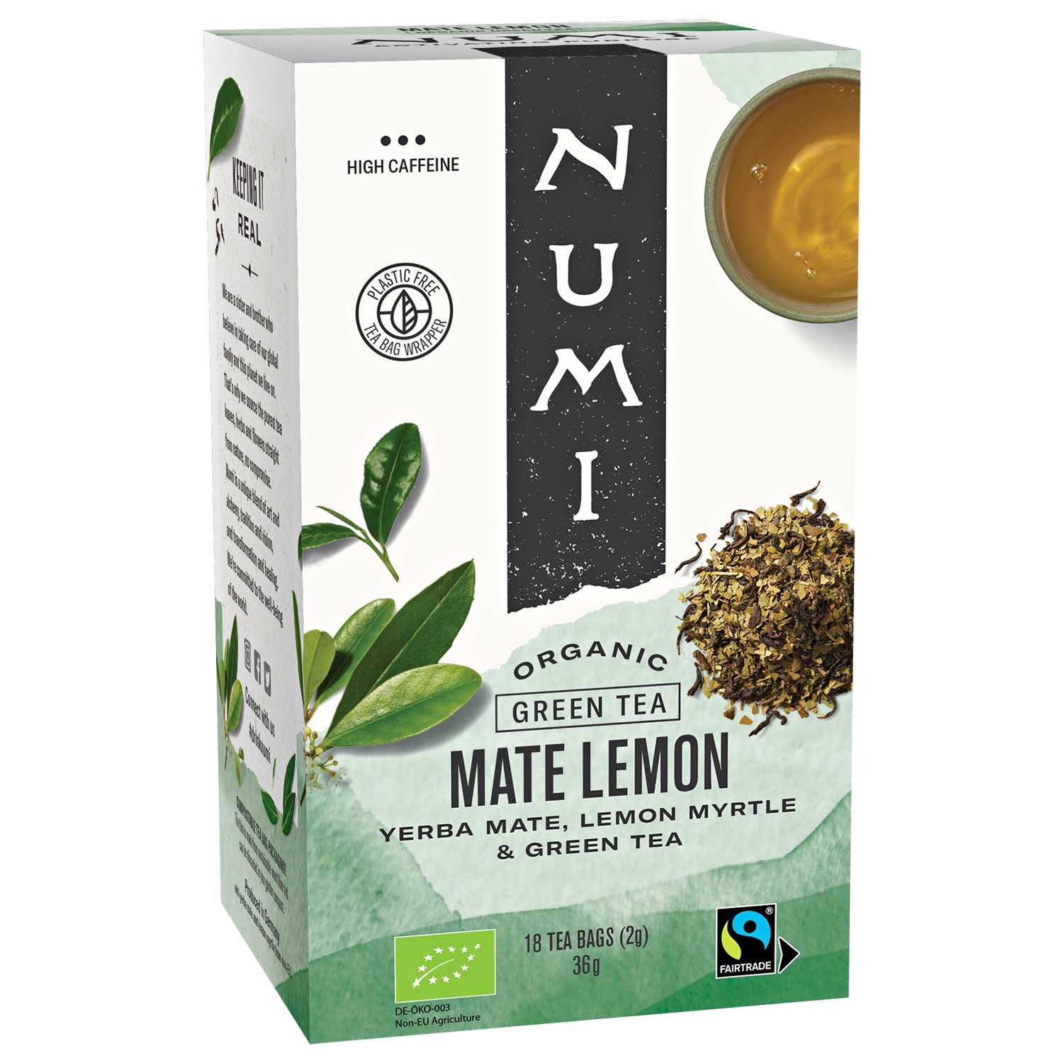Numi Organic Tea Maté Lemon, 18 påsar