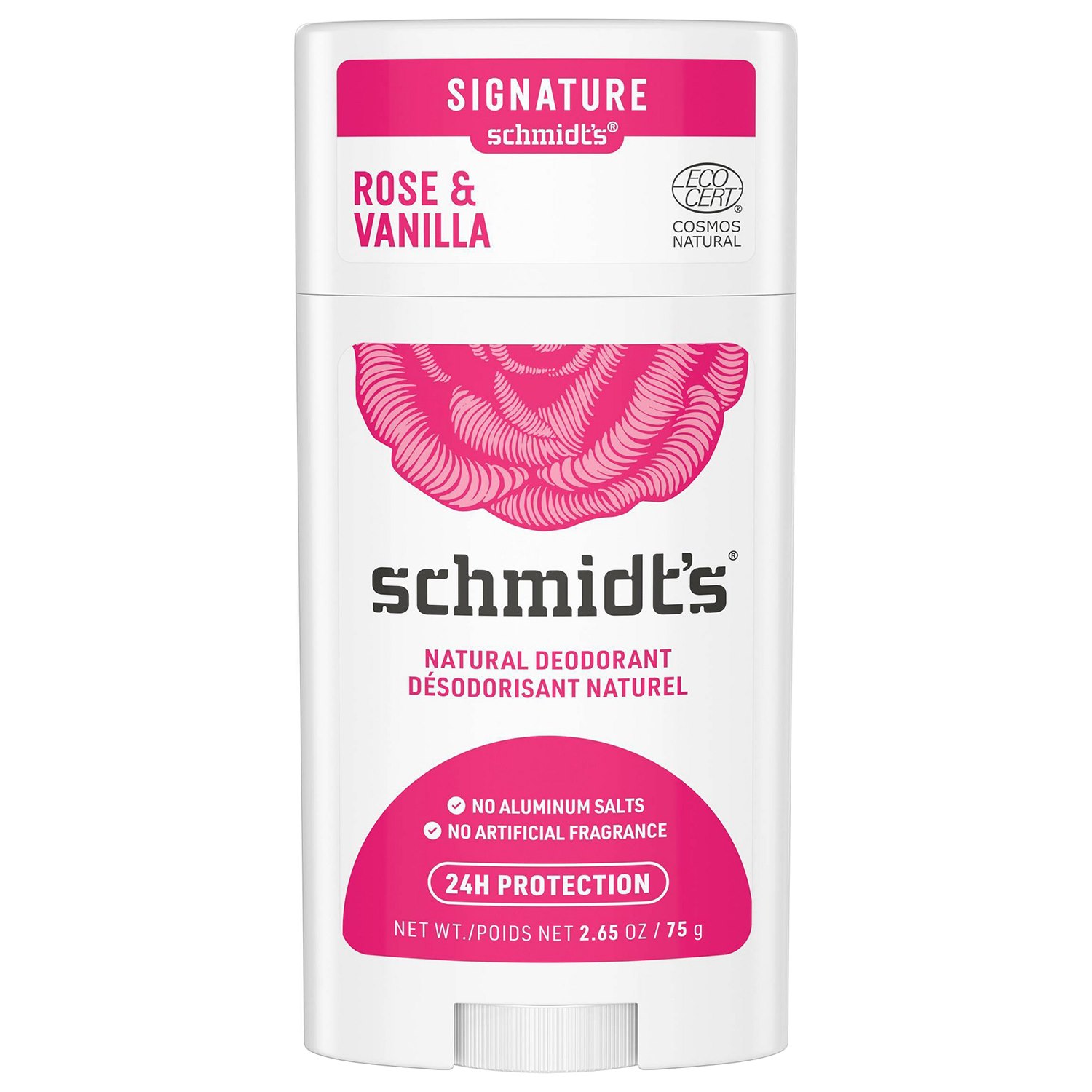 Schmidts Naturals Deodorant Stick Rose + Vanilla, 92 g