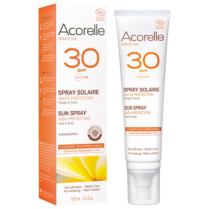 Acorelle Solskyddsspray för ansikte och kropp SPF 30, 100 ml
