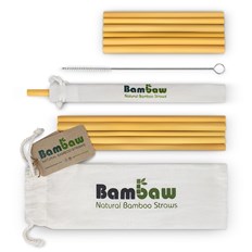 Bambaw Sugrör Bambu - Korta + Långa, 12-pack
