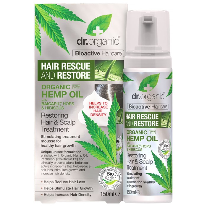 Dr. Organic Hemp Oil Restoring Hair & Scalp Treatment, 150 ml