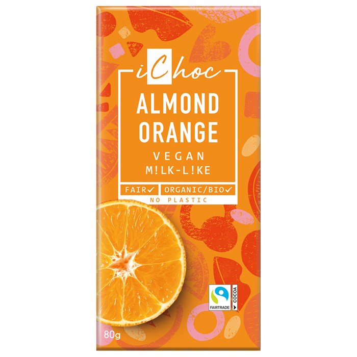 iChoc Chokladkaka Almond Orange, 80 g