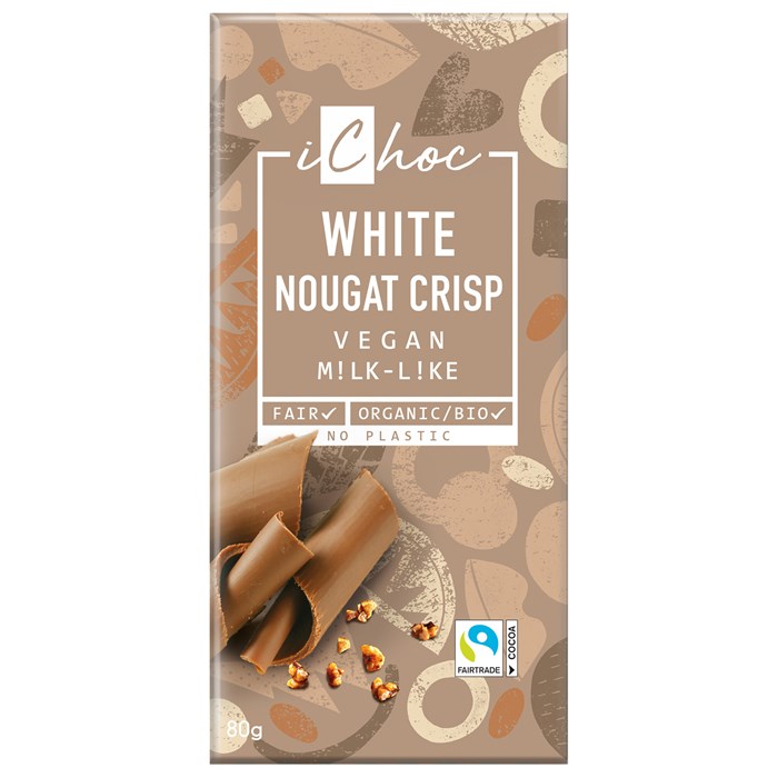 iChoc Chokladkaka White Nougat Crisp, 80 g