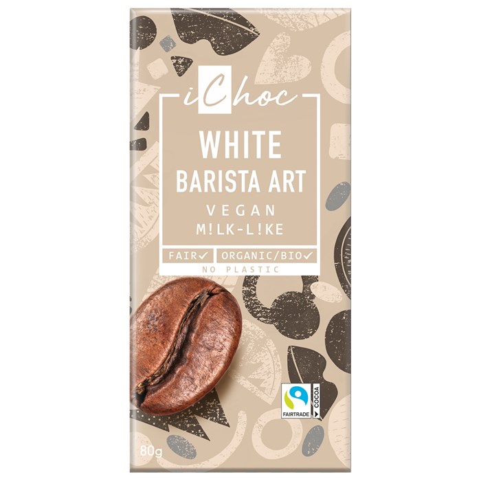 iChoc Chokladkaka White Barista Art, 80 g