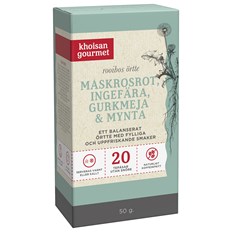 Khoisan Gourmet Rooibos Örtte Maskrosrot, Ingefära, Gurkmeja & Mynta, 20 påsar