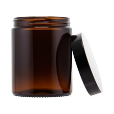 Glasburk med lock - Brun, 160 ml