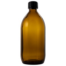 Glasflaska med kapsyl - Brun, 500 ml