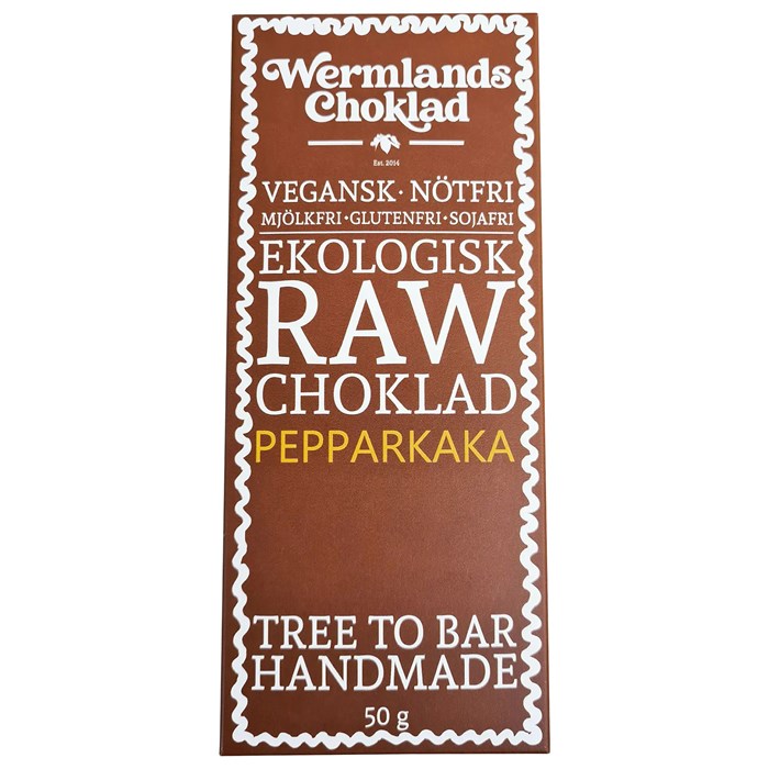 WermlandsChoklad Ekologisk Rawchoklad Pepparkaka 73%, 50 g