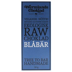 WermlandsChoklad Ekologisk Rawchoklad Blåbär 73%, 50 g