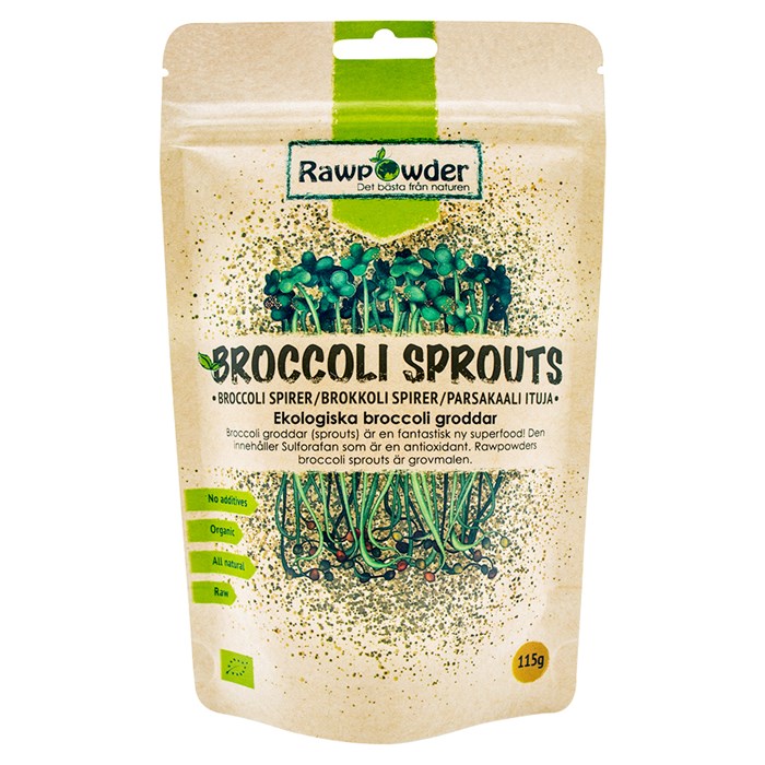 Rawpowder Ekologiska Broccoligroddar, 115 g