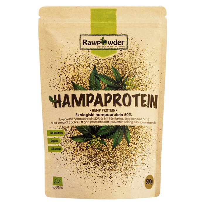 Rawpowder Ekologiskt Hampaprotein 50%, 500 g