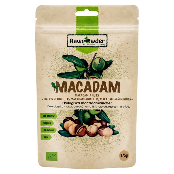 Rawpowder Ekologiska Macadamianötter, 175 g