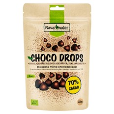 Rawpowder Ekologiska Mörka Chokladdroppar, 200 g